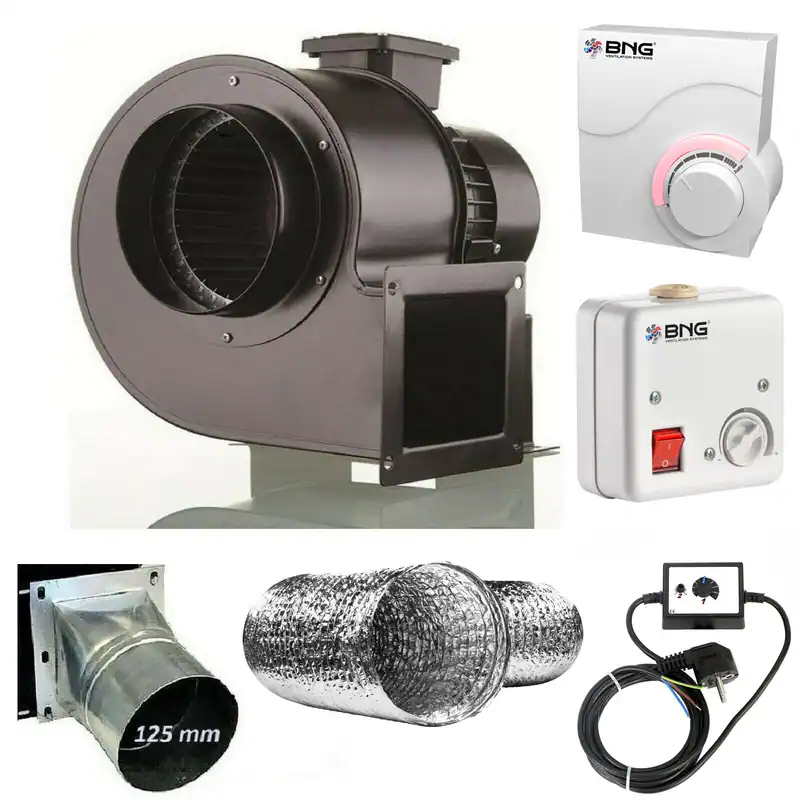 Radiallüfter REGLER + FLANSCH + FLEXROHR Radialventilator Zentrifugal Gebläse