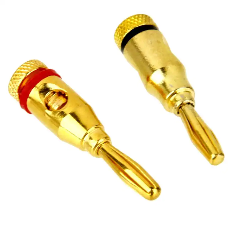 2x 6x 8x 10x Schraub Bananenstecker, für Lautsprecherkabel bis 4 mm², vergoldet