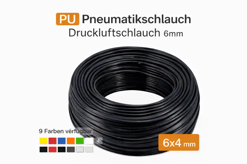 PU Pneumatikschlauch 6mm Druckluftschlauch flexibel für Kompressor Osmoseanlage