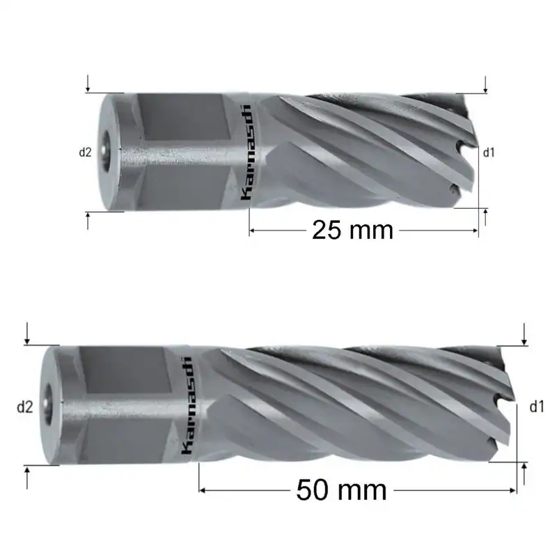 Kernbohrer, Weldonschaft, Nutzlänge 25, 50mm, Silver-Line, d1=12-60mm, HSS-XE