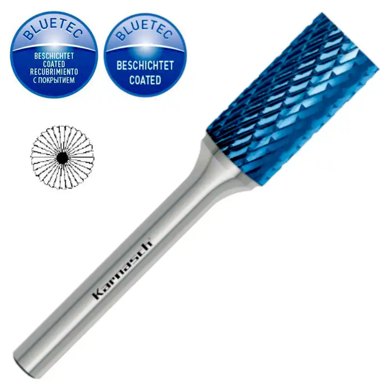 Frässtift VHM Ø=1,5-25mm, 115011, Blue Tec, Stirnverzahnung HP-3 ZYB Universal