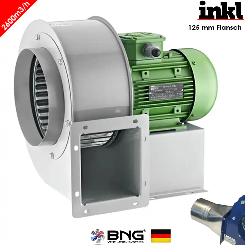 Industrie Radialventilator 2600 m3/h 380V FLANSCH Luftabsaugung Gebläse Lüfter