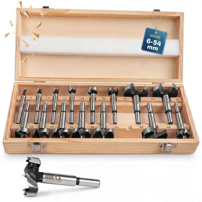 Forstnerbohrer Set Holzbohrer Satz Astlochbohrer Scharnierlochbohrer Ø 6-54 mm