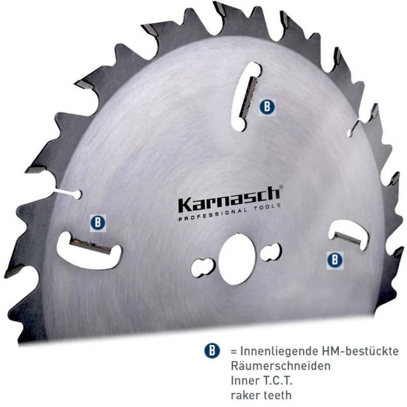 Karnasch HM Vielblatt Kreissägeblatt Holz Sägeblatt Ø 250-500 mm FZ WZ 3R 4R