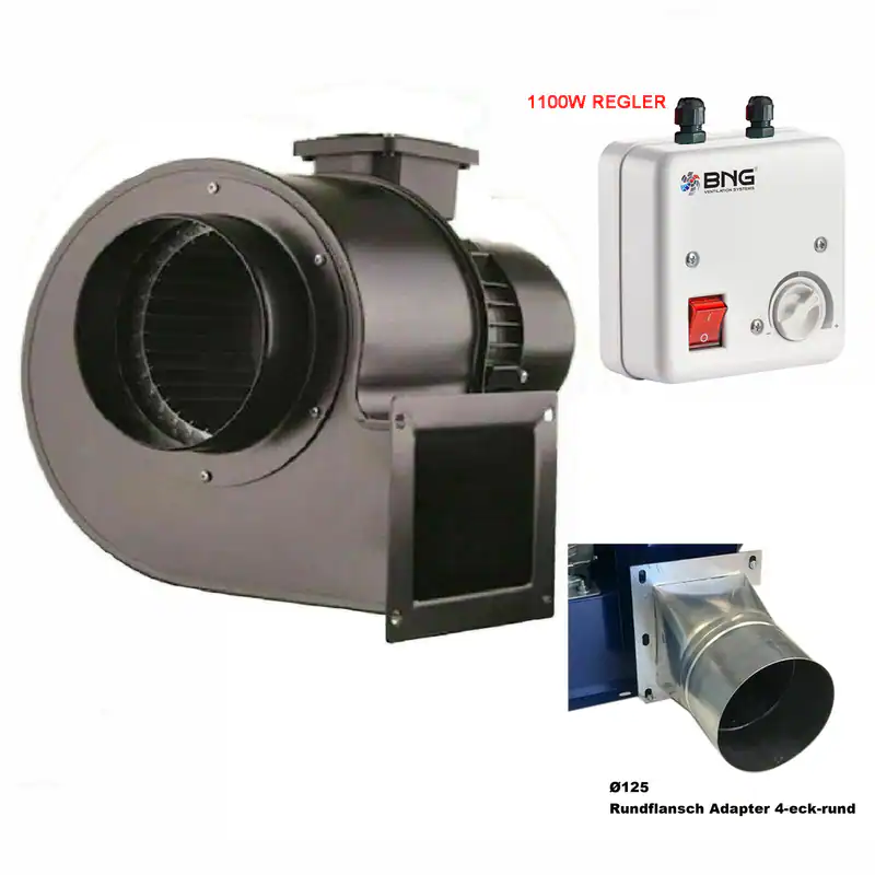 Radialventilator + Regler + Flansch Industrieventilator Abluftventilator Lüfter