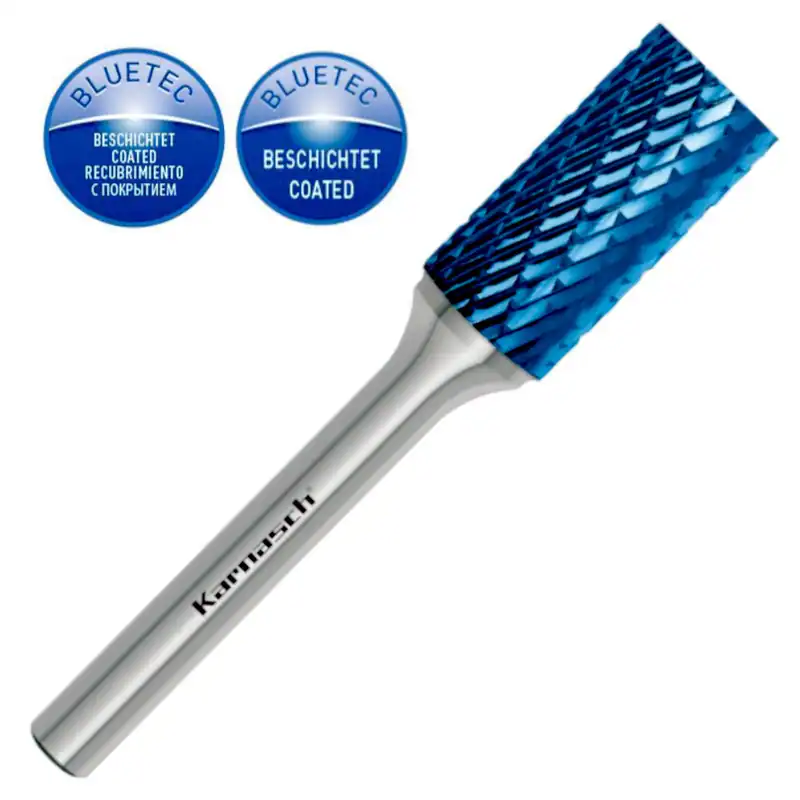 HM Frässtift Ø=1,5-25mm, ZYA Universalverzahnung, HP-3, beschichtet, Blue-Tec