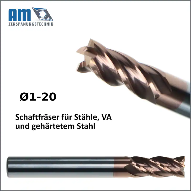 VHM Schaftfräser VHM-Fräser TiSiN VA Fräser