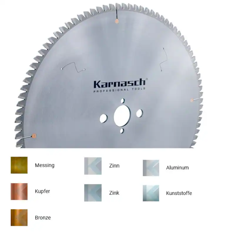 Karnasch Kreissägeblatt Sägeblatt HM Aluminium Negativ Fensterprofile Ø250-600