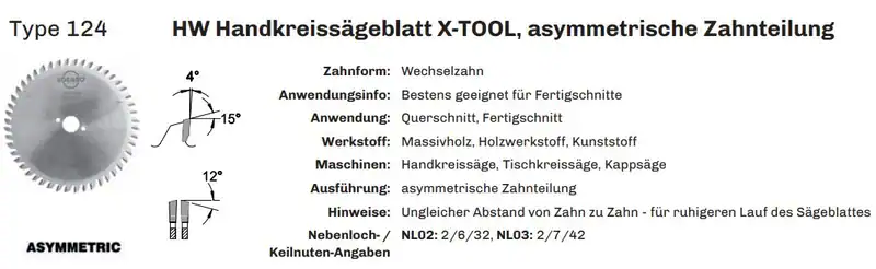 Edessö HW Handkreissägeblatt Sägeblatt X-TOOL Wechselzahn Ø160-225mm