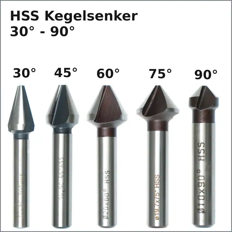 Kegelsenker 30° 45° 60° 75° 90° HSS Senker verschiedene Größen