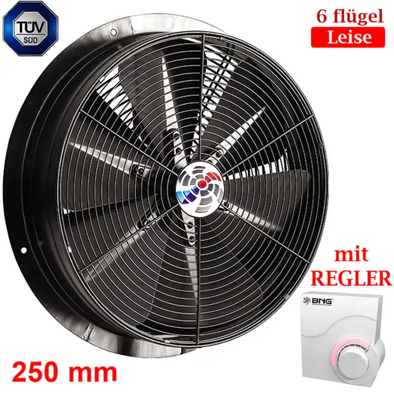 Turbo Power Axialventilator 250mm Axiallüfter Geblase 2200 m3/h mit REGLER