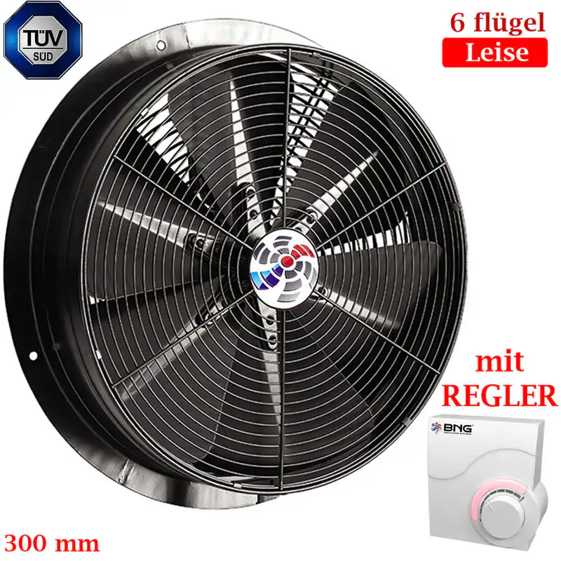 TURBINE Industrie Axial Wand Fenster Ventilator Ø300 Lüfter Gebläse mit REGLER