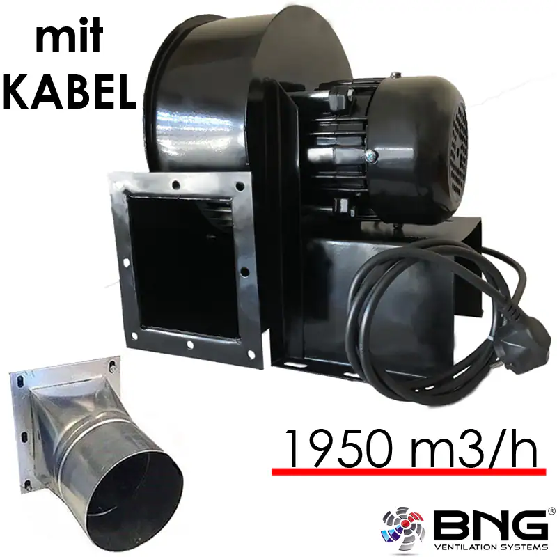 TURBO Radialgebläse+Flansch 1950m³/ Radiallüfter Radialventilator Radial Gebläse