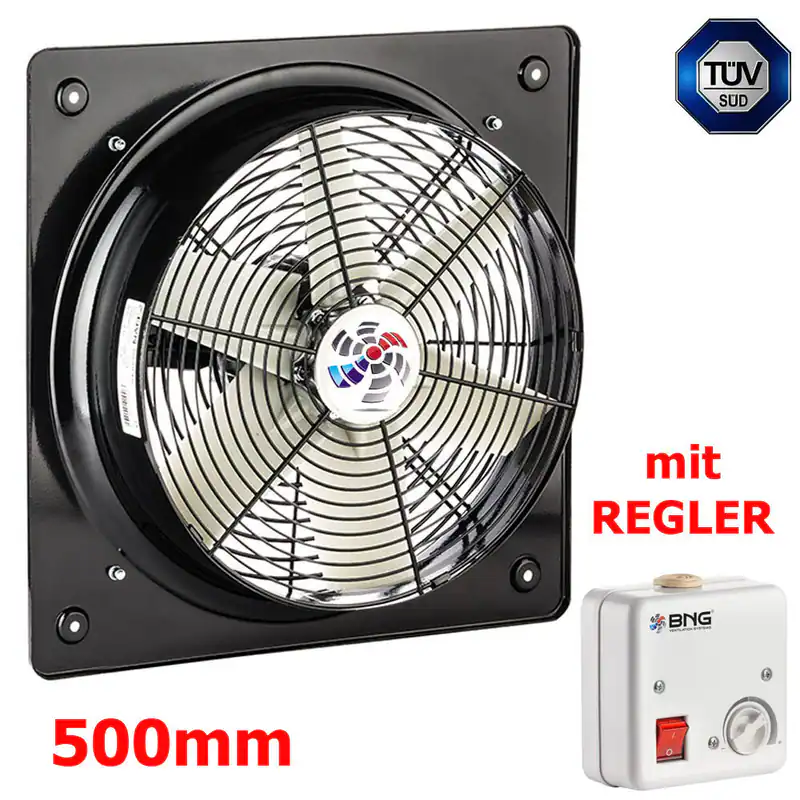 Axiallüfter Axial Ventilator Industrie Metall Wandlüfter Ø500mm mit REGLER