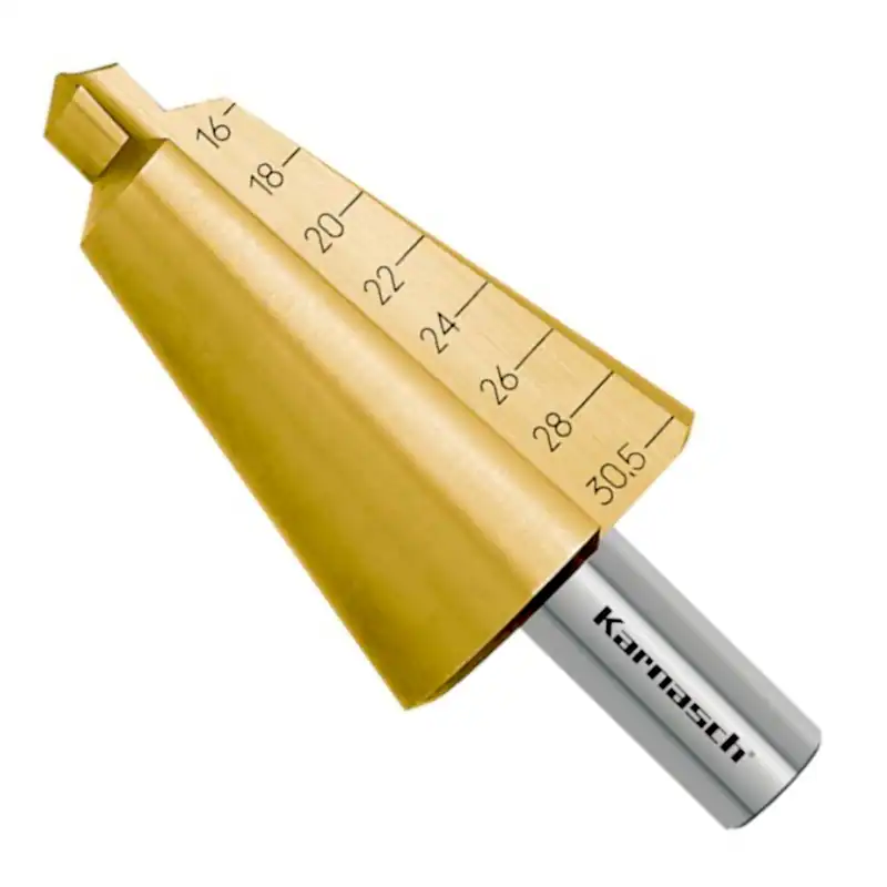 Blechschälbohrer, HSS-XE TIN Gold, d=16-30,5mm, CBN, 2 Schneiden, Stufenbohrer