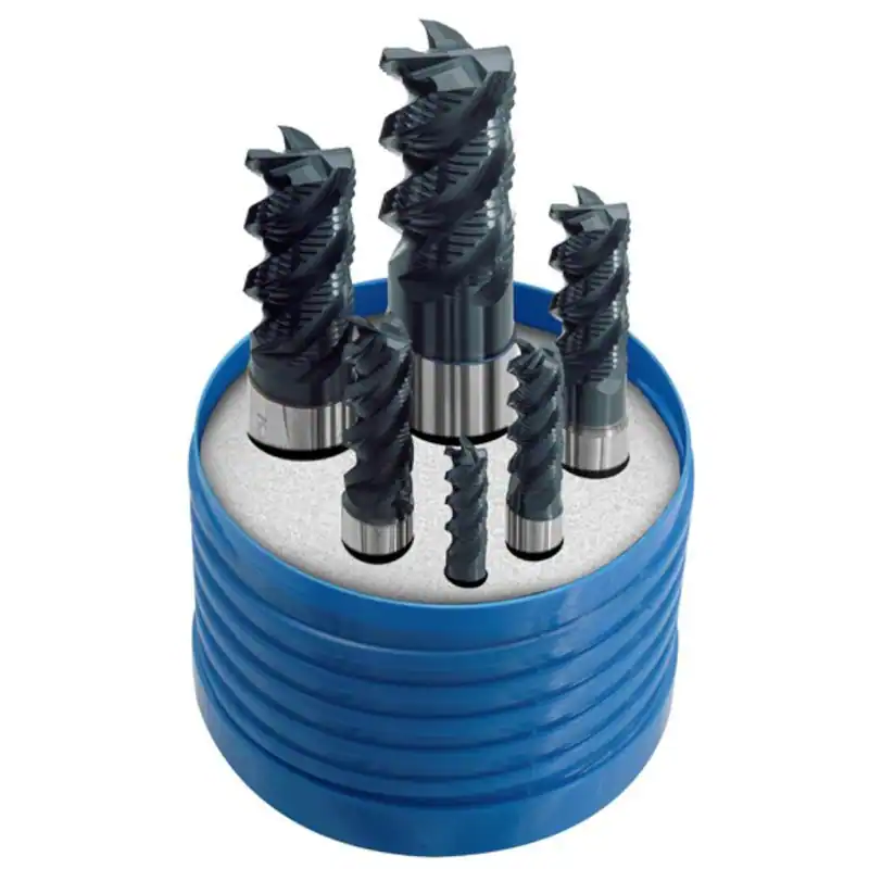 Karnasch HSSX-V2 Schruppfräser-Set Z=4 6-20mm TiAlN-Futura 703009 Schaftfräser