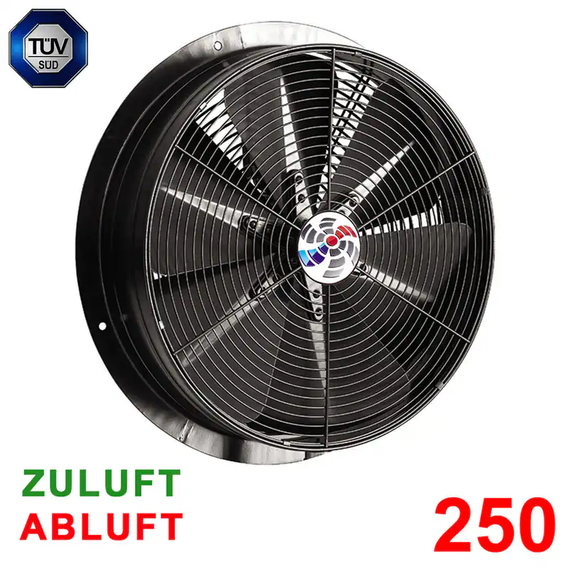 Axialventilator Axiallüfter Wand Fenster Lüfter 250mm Radial Industrie Gebläse