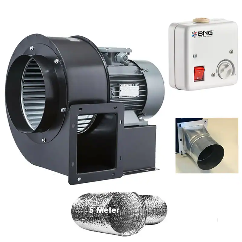 Radialventilator REGLER + FLANSCH + FLEXROHR Luftabsaugung Zentrifugal Gebläse