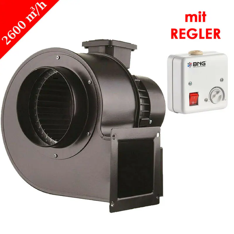 Radialgebläse Zentrifugal Radialventilator Radiallüfter TURBO 2600m³h+ 5A Regler