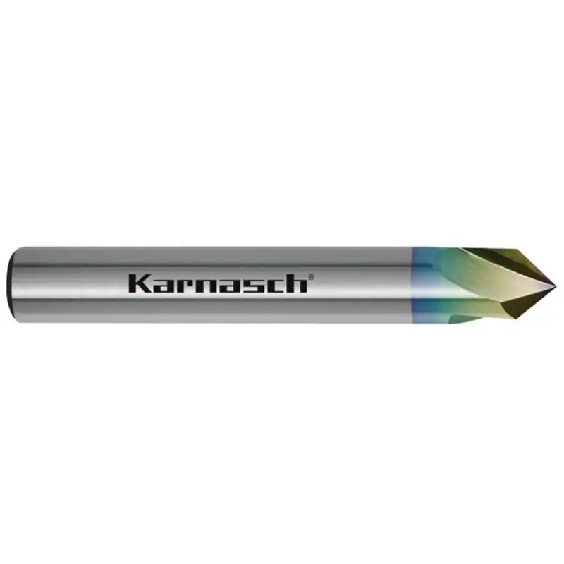 Karnasch VHM-Entgrater Fasenfräser 90 Grad, lang, 0,5-12mm, beschichtet geläppt