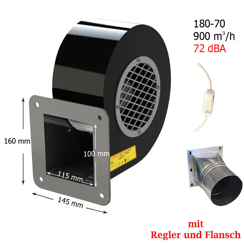 Radialgebläse Radialventilator, Radiallüfter, Schmiedefeuer Gebläse (900m³/h)