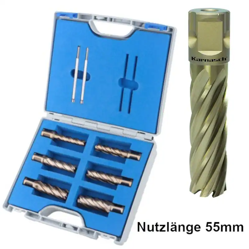 Karnasch Kernbohrer-Set HSS-XE, Ø 12-26 mm, 8-teilig, Nitto/Uni-Schaft, Karnasch