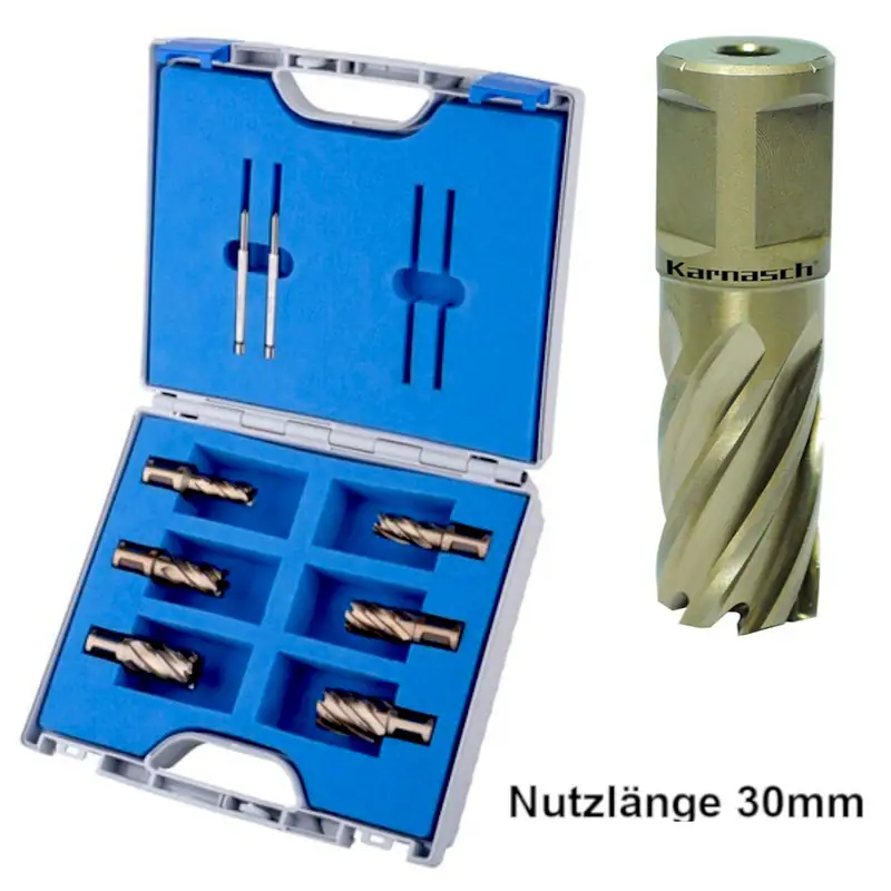 Karnasch Kernbohrer Set HSS-XE 8-teilig Ø 12-22mm Bohrkrone Profi-Bohrerset