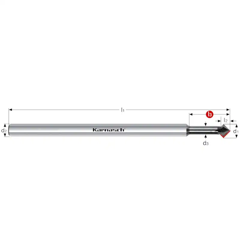 Karnasch VHM-Entgrater 45° Vorwärts und Rückwärts - extra lang UFX-3 306491