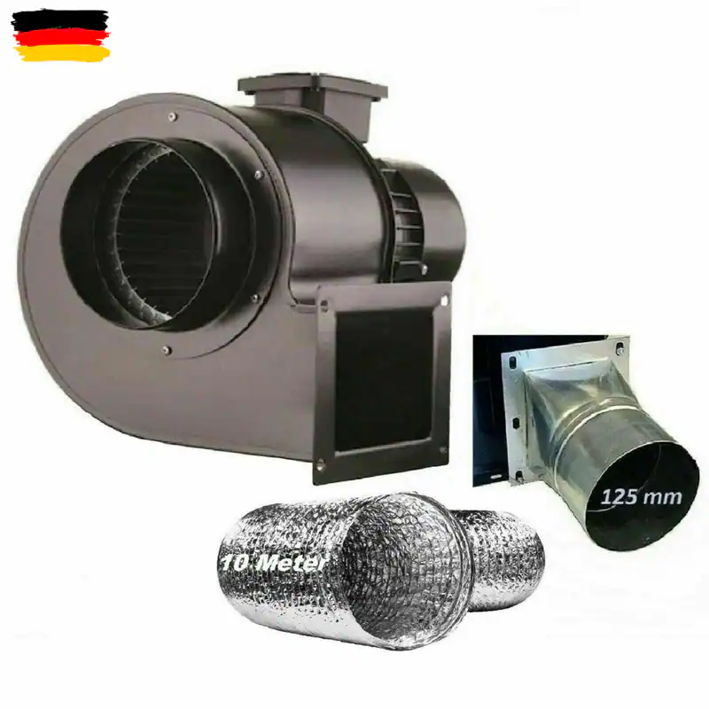 Radialventilator FLANSCH + FLEXROHR Luftabsaugung Zentrifugal Radial /Gebläse#