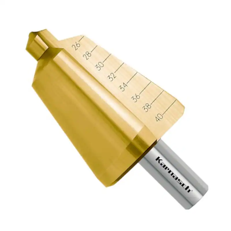 Blechschälbohrer, HSS-XE TiN Gold, d1=26-40mm, CBN geschliffen, Stufenbohrer