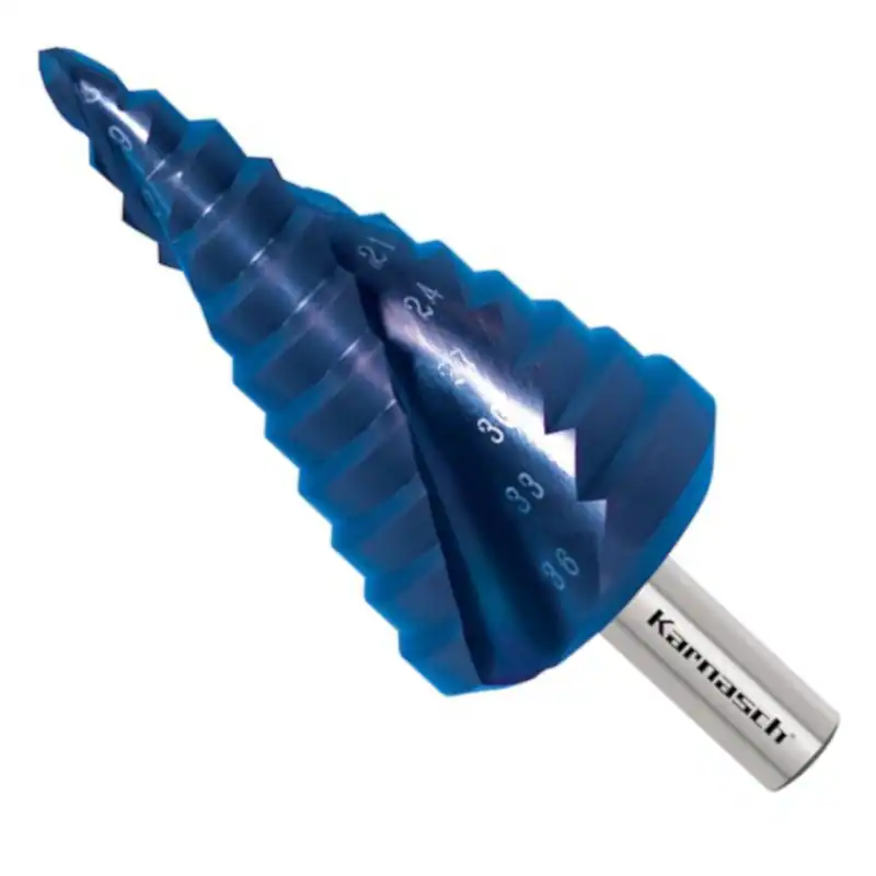 Stufenbohrer HSS-XE 6-36 mm, Blue-Dur, Spiral genutet, 2 Schneiden, Kegelbohrer