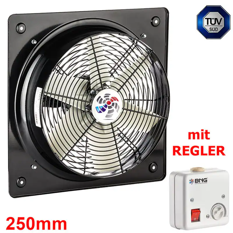 Axiallüfter Axial Ventilator Industrie Metall Wandlüfter Ø250mm 1810m³/h +REGLER