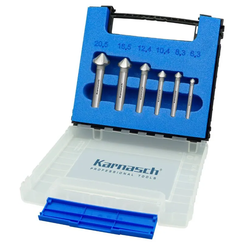 Kegelsenker Set 6tlg, HSS-XE, 90°, DIN 335, 6.3, 8.3, 10.4, 12.4, 16.5, 20,5mm