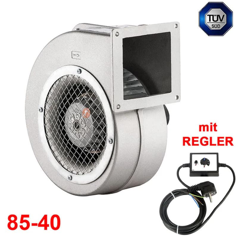 BDRAS Alu Radialgebläse Radialventilator Radillüfter Lüfter 90m³h + Regler