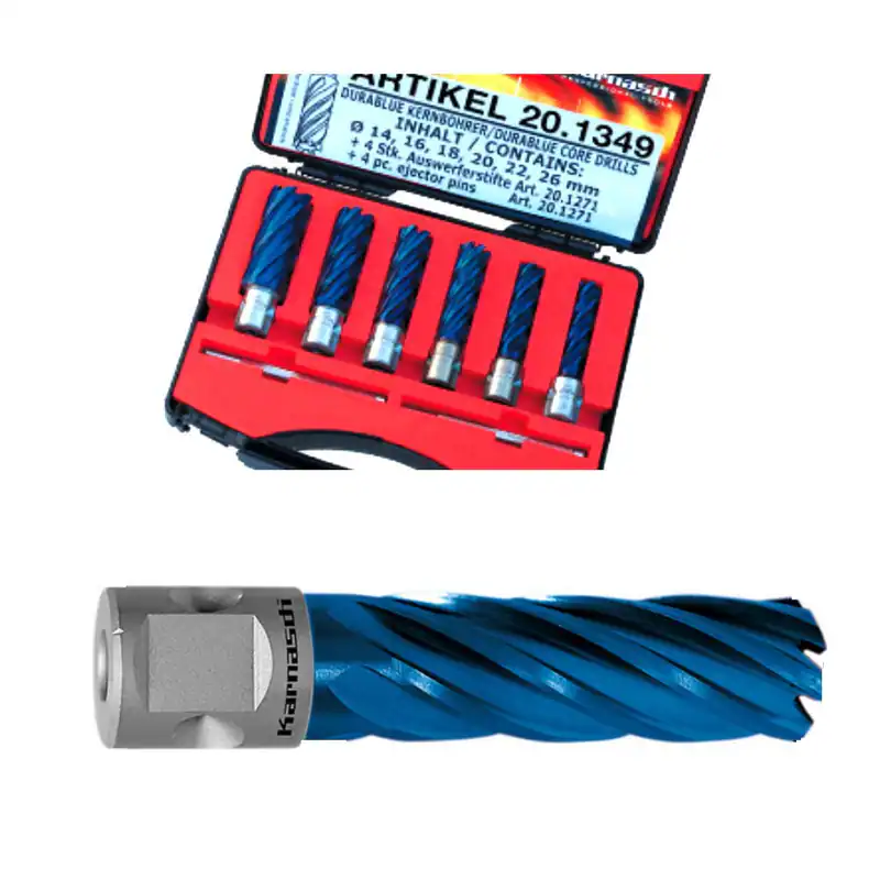 Karnasch Kernbohrer Set HSS-XE DURABLUE 8teilig, Ø14–26mm, Nitto Uni 19mm, NL55